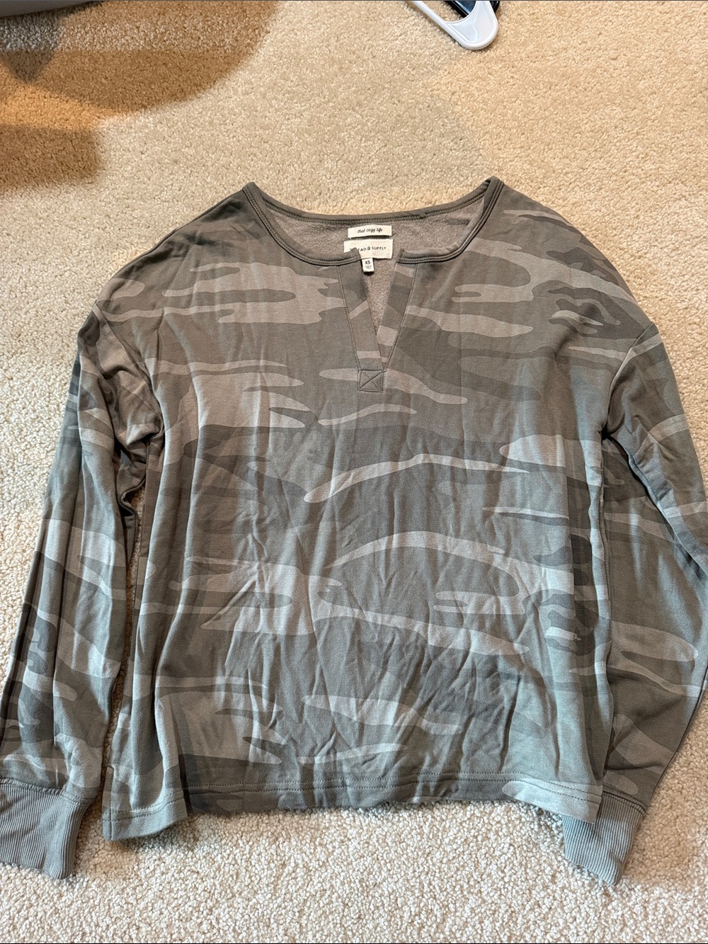 Thread & Supply Olive Green Camo Long Sleeve Tee